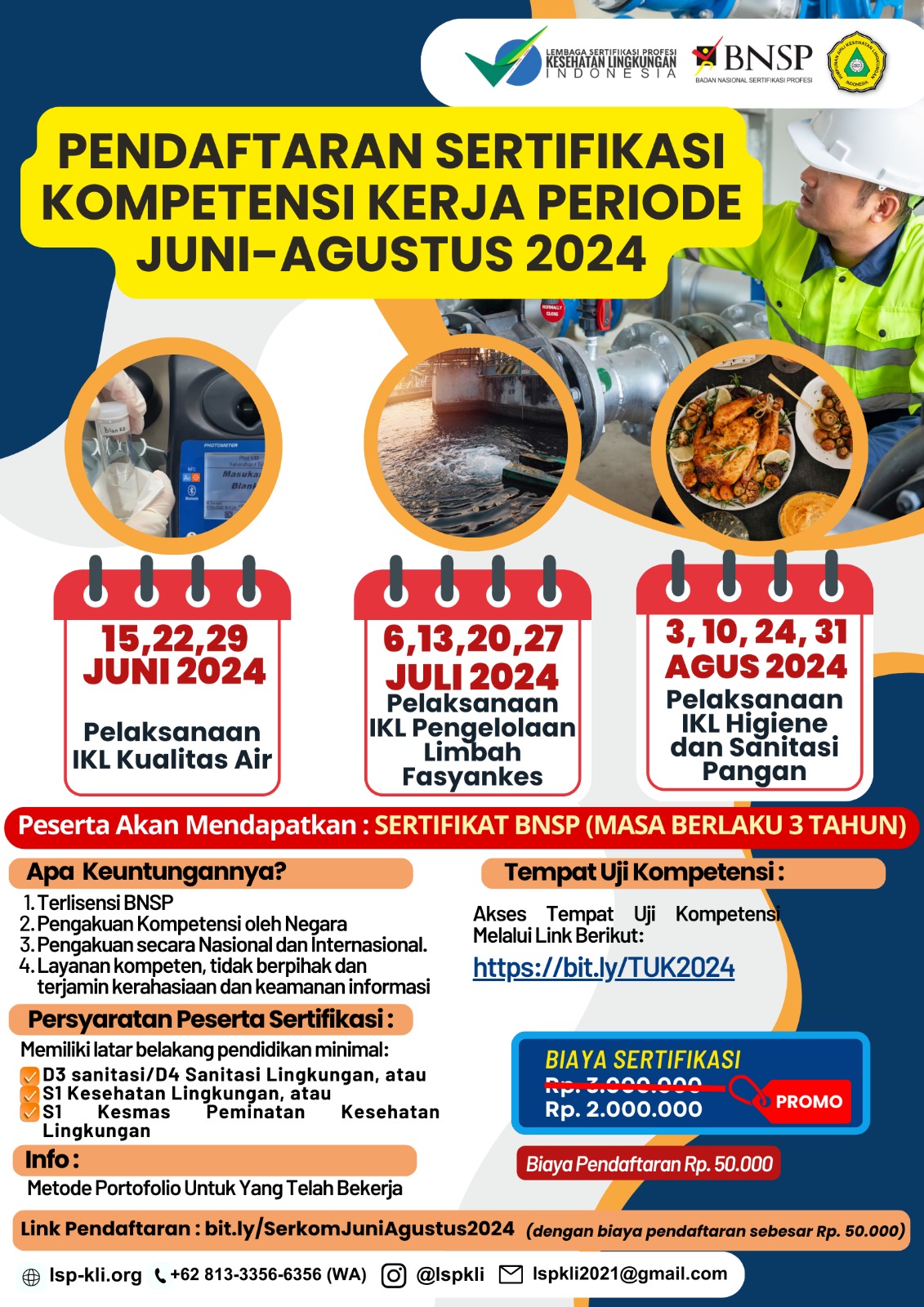Pendafataran Sertifikasi Kompetensi kerja Periode Juni-Agustus 2024